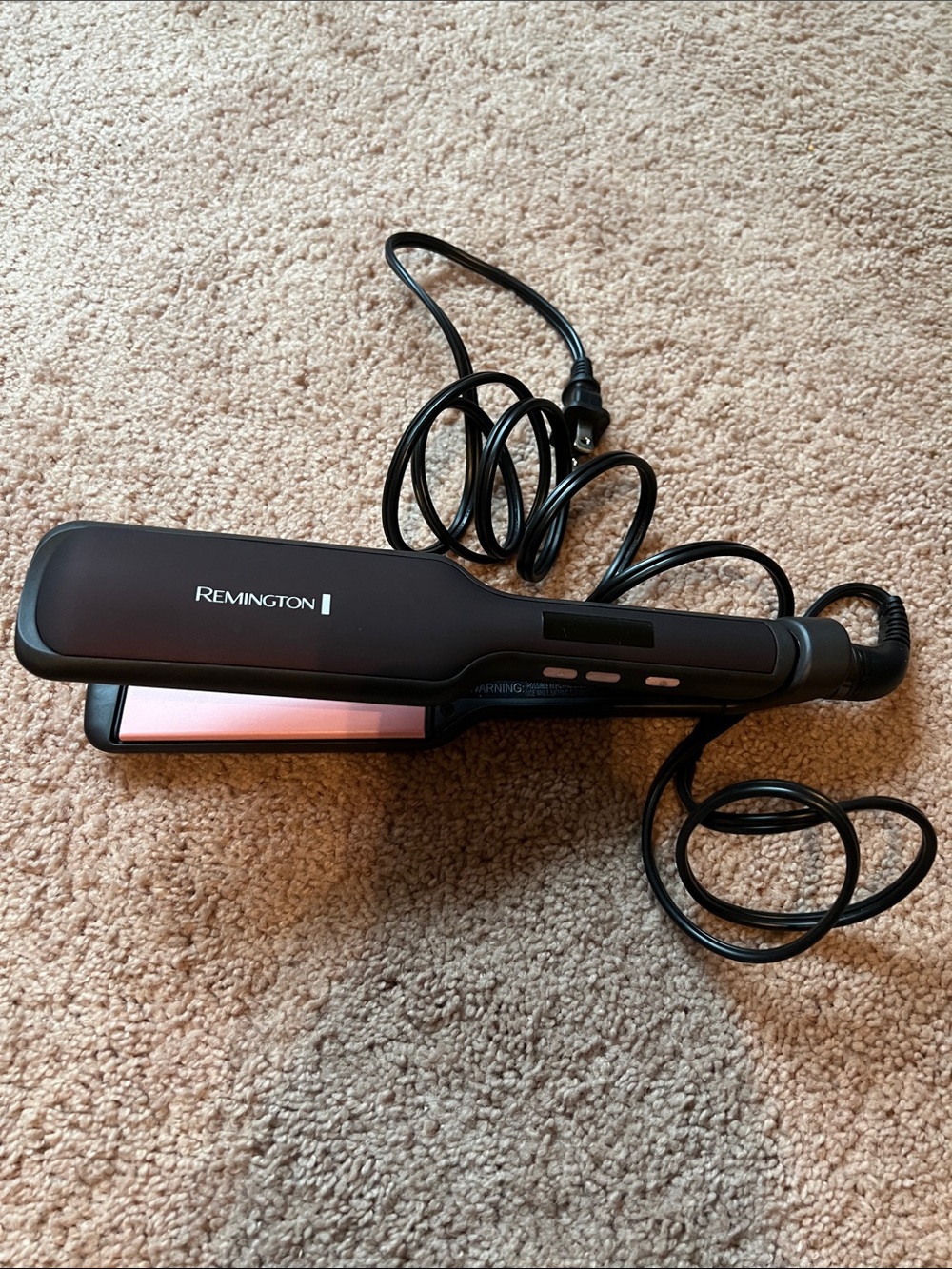 Remington Black Flat Iron with Pink Ceramic Plates